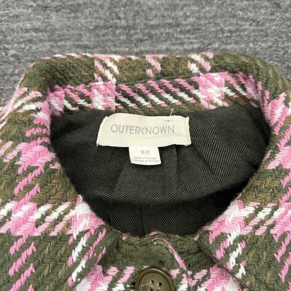 Outerknown Cloud Weave Shirt Jacket Women Medium Green Plaid Organic Lined Hike - Picture 7 of 10